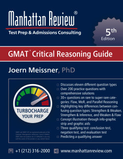 GMAT Critical Reasoning Guide